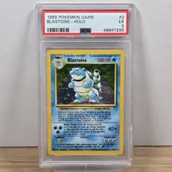 1999 Blastoise Base Set Holo #2 Unlimited PSA 5 Pokemon TCG - Image 1