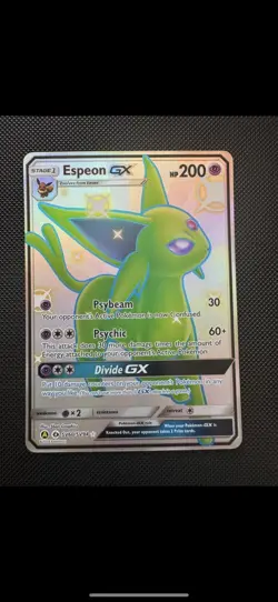 Pokemon Espeon GX TCG Full Art Holo Card SV60/SV94 Hidden fates Shiny - Mint - Image 1