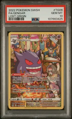 Pokemon Gengar Full Art 2022 Lost Origin #TG06 PSA 10 Gem Mint - Image 1