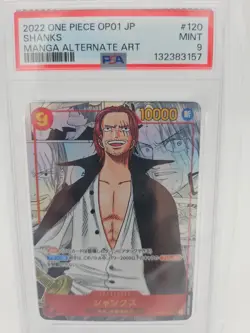 PSA9 Shanks OP01-120 SEC Comic Parallel Manga Alt Art ONE PIECE Card Japanese - Image 1