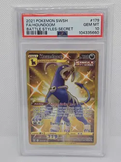 Pokemon TCG Houndoom 179/163 PSA 10 Gem Mint Holo Secret Rare Battle Style - Image 1