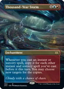 Thousand Year Storm # 390 Borderless Foil MtG Double Masters 2022 Rare - Image 1