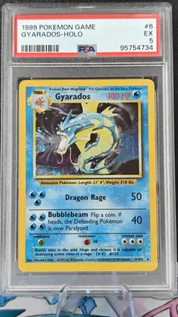 1999 Pokemon TCG - Base Set Unlimited #6 Gyarados Holo Rare - PSA 5 - Image 1
