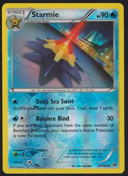 Starmie 30/162 U POKEMON CARD ENGLISH XY BREAKHROUGH REVERSE HOLO RARE - Image 1
