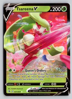 TSAREENA V 021/264 HOLO V RARE FUSION STRIKE POKEMON NM - Image 1