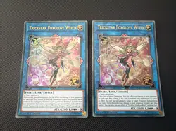2x YUGIOH Ultra Rare Trickstar Foxglove Witch DUPO-EN021 1st Edition - Image 1