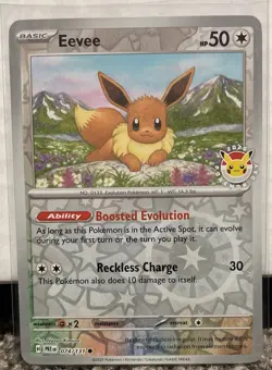 Eevee 2025 Pokemon Day 074/131 Prismatic Holo Cosmos Stamped Promo English - Image 2
