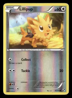Lillipup 81/114 Reverse Holo Common Black & White Pokemon Card - Image 2