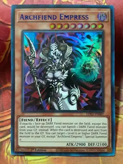 Yugioh Archfiend Empress Blue Ultra Rare LDS3-EN007 1st Near Mint - Image 1