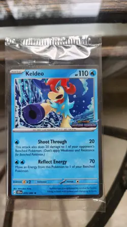 Pokemon TCG Keldeo Sealed Stamped Promo Card Chaos Rising Barnes & Noble Rare - Image 1
