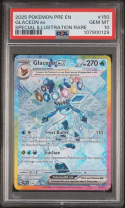 2025 POKEMON PRE EN-PRISMATIC EVOLUTIONS #150 GLACEON EX PSA 10 - Image 1