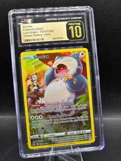 Pokemon Snorlax Lost Origin Trainer Gallery Full Art #TG10 CGC 10 Pristine - Image 1