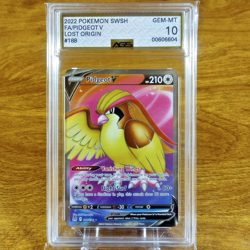 Pokemon SWSH Lost Origin Pidgeot V 188/196 AGS Gem-MT 10 Full Art Holo Rare 2022 - Image 1