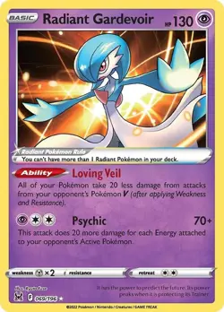 Radiant Gardevoir 069/196 Holo SWSH11: Lost Origin LP Pokemon - English - Image 1