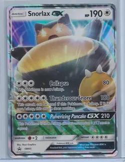Snorlax GX SM05 Pokemon Black Star Promo Indents Scratches MP - Image 1