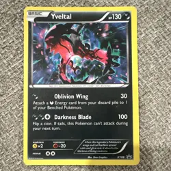 Pokemon TCG Yveltal XY06 Promo Holo Basic 130 HP Oblivion Wing Darkness Blade - Image 1