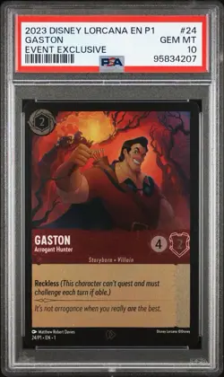 Disney Lorcana Gaston - Arrogant Hunter FOIL Promo MCM Comic Con London PSA 10 - Image 1