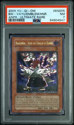 YUGIOH ANPR-EN005 BLACKWING VAYU EMBLEM HONOR ULTIMATE PSA 7 NM #64904547 - Image 3