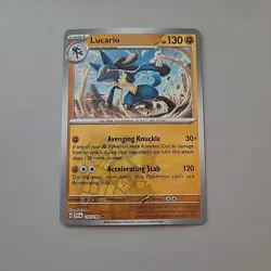 Lucario 114/198 SV1 Scarlet & Violet Base Reverse Holo Pokemon TCG Card LP - Image 1