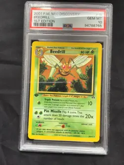 Pokemon Cards: 1st Edition Neo Discovery Rare: Beedrill 18/75: PSA 10 - Image 2