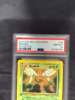 Pokemon Cards: 1st Edition Neo Discovery Rare: Beedrill 18/75: PSA 10 - Image 3