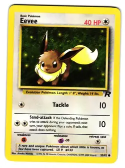 Eevee 55/82 Common Team Rocket Pokemon Unlimited Lightly Played - Image 1