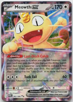 Meowth ex 062/088 Double Rare Perfect Order Pokemon Holo Near Mint - Image 1