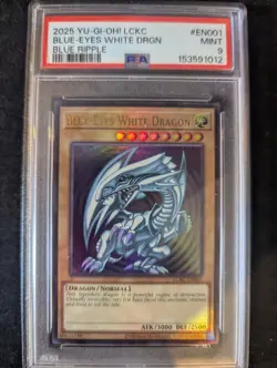 Yu-Gi-Oh Blue-Eyes White Dragon LCKC-EN001 Psa 9 Unlimited BLUE RIPPLE - Image 1