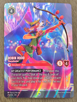 Lorcana Shimmering Skies Robin Hood Sharpshooter ENCHANTED 215/204 - Image 1