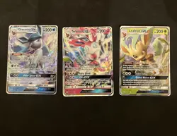 Pokemon TCG Sun & Moon GX Holo 3-Card Lot Glaceon/Sylveon/Leafeon 35/156 - Image 1