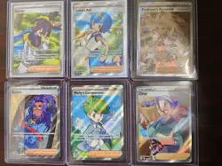 Pokemon Full Art Trainer Card Set of 6 Cards Near Mint - Image 1