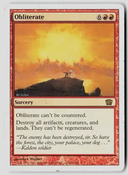 Obliterate 204 Rare 8th Edition Magic: The Gathering Damaged - Image 1