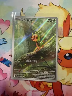 Chespin - 087/086 #87/86 (Holo) (NM) ME04: Chaos Rising CRI Pokemon - Image 1