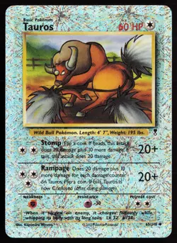 2002 Pokemon Legendary Collection Reverse Holo Foil /110 Tauros #65 NM - Image 1