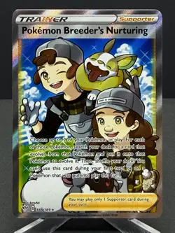 Pokemon Breeder's Nurturing 188/189 Swsh03: Darkness Ablaze Full Art Holo - NM - Image 1