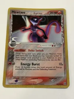 MEWTWO 2005 Pokemon Delta Species 70 HP 12/113 HOLO RARE (game played / wear) C - Image 1