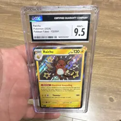 Raichu CGC 9.5 132/091 SV Paldean Fates Shiny Rare Holo English 2024 - Image 1