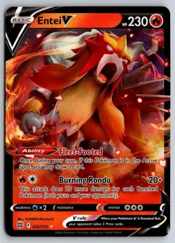 Entei V 022/172 Holo V Rare Brilliant Stars Pokemon Near Mint - Image 1
