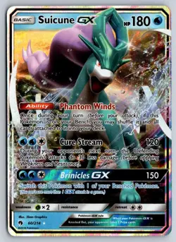 Suicune GX 60/214 Holo GX Rare Lost Thunder Pokemon Near Mint - Image 1