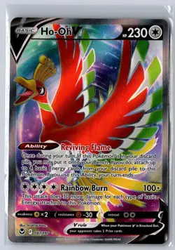 Ho-Oh V 187/195 Ultra Rare Silver Tempest Pokemon Near Mint - Image 1