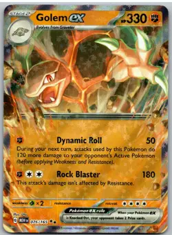 Golem ex 076/165 Double Rare 151 Pokemon - Image 1
