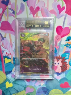 2022-24 One Piece Promo Roronoa Zoro OP06 PreRelease Winner BGS 10 Black Label - Image 1