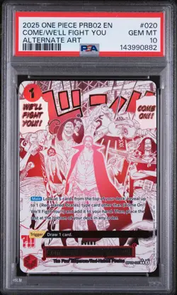 Come On!! We'll Fight You!! (Alternate Art) OP09-020 prb02 SP Foil PSA 10 - Image 1