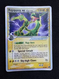 2006 Rayquaza ex Delta Species 97/101 Dragon Frontiers Holo Pokemon Card - Image 1