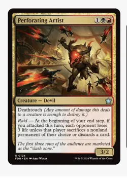 Perforating Artist | MTG FDN Foundations | Rakdos Devil Deathtouch Raid | NEW NM - Image 1