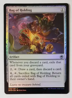 X 1 Bag of Holding FOIL NM Adventures in The Forgotten Realms 240 MTG Magic - Image 1