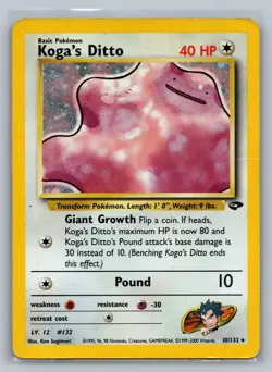 Koga's Ditto Gym Challenge #010/132 Holo Rare,Holo Pokemon Card - Image 1