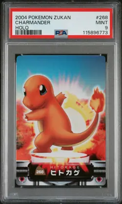 PSA 9 Charmander 268 Holo Pokemon Carddass Zukan Zukancard - Image 1