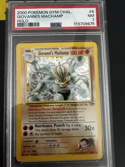 Pokemon 2000 Giovanni's Machamp Gym Challenge Holo Rare PSA 7 6/132 EN Unlimited - Image 1