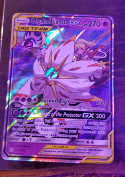 Pokemon TCG Solgaleo & Lunala GX 75/236 Sm-Cosmic Eclipse Full Art Holo - Image 1